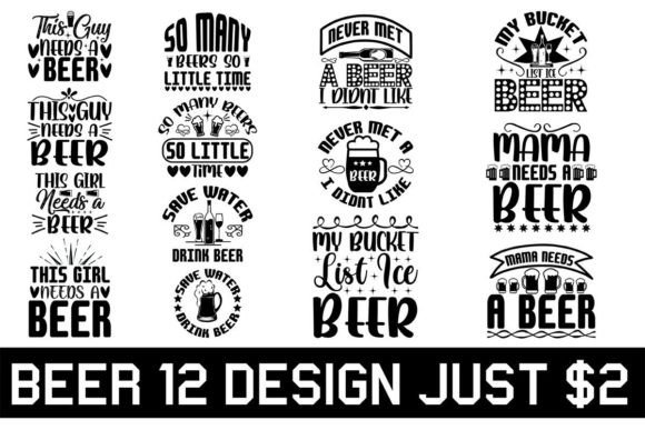 Beer T-shirt and SVG Design Bundle: Perfect for Modern Graphics