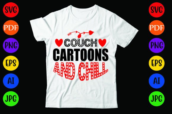 Couch Cartoons and Chill: A Fun Graphics Asset for T-Shirt Designs