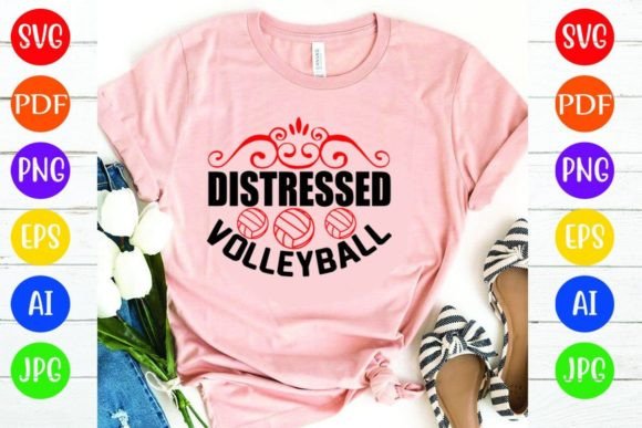 Distressed Volleyball: A Versatile Graphic for T-Shirt Designs