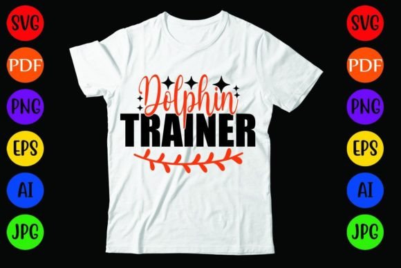 Dolphin Trainer: A Playful Graphic for T-Shirt Designs