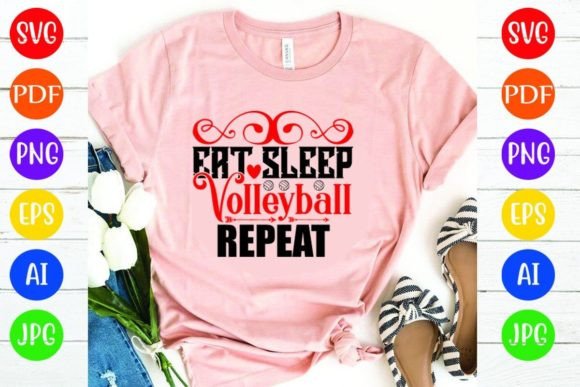 Eat Sleep Volleyball Repeat: A Versatile T-Shirt Design