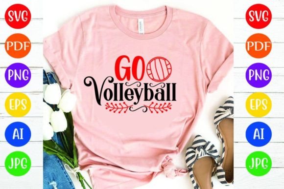 GO Volleyball: A Vibrant T-Shirt and Graphics Asset