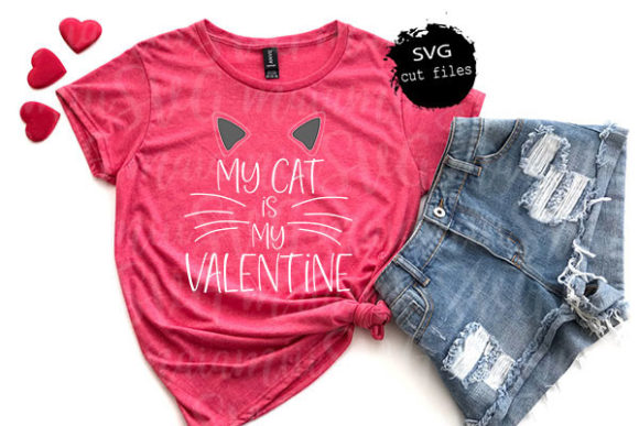 My Cat is My Valentine Svg: A Charming T-Shirt Design Graphic